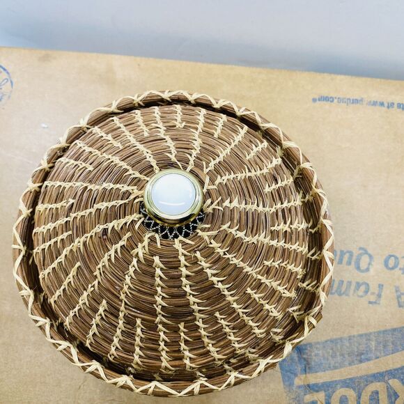 Hand Woven Deep Trinkets Red Inside Whatnots Keys Decorative Basket Shelf Desk - Picture 6 of 10